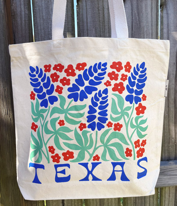 Texas Bluebonnets Canvas Tote