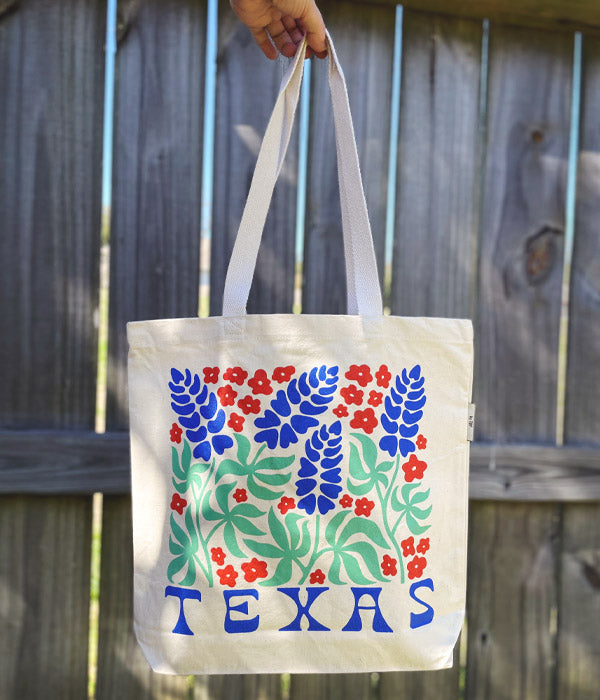 Texas Bluebonnets Canvas Tote