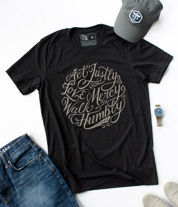 Micah 6:8 Tee - Solid Black