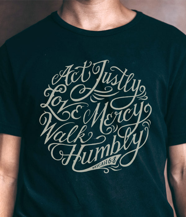 Micah 6:8 Tee - Solid Black