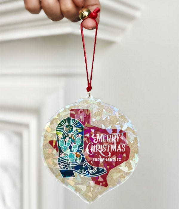 Sugar Land Boot Christmas Ornament