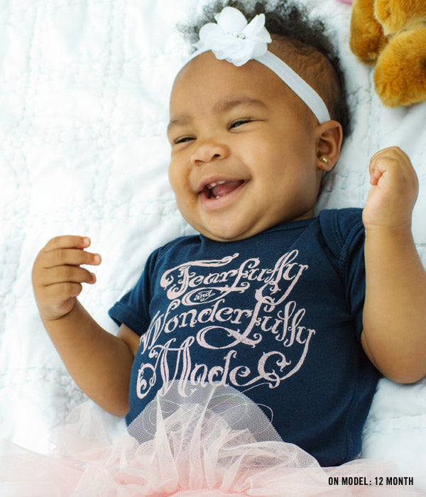 Fearfully Wonderfully Made Baby Bodysuit – Navy