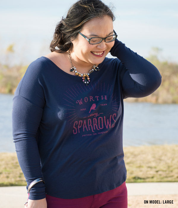 Long-Sleeve "More Than Many Sparrows"