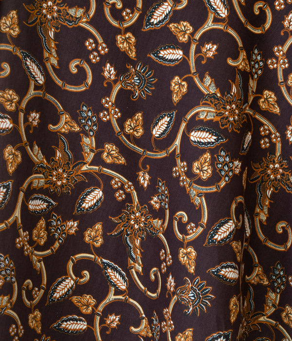 Batik Wrap Skirt - Cocoa Floral