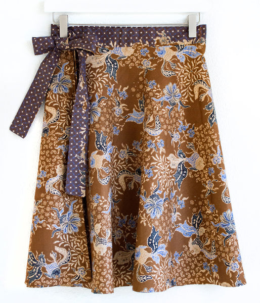 Batik Wrap Skirt - Lavender Latte