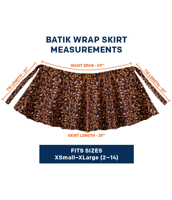 Batik Wrap Skirt - Turquoise Floral