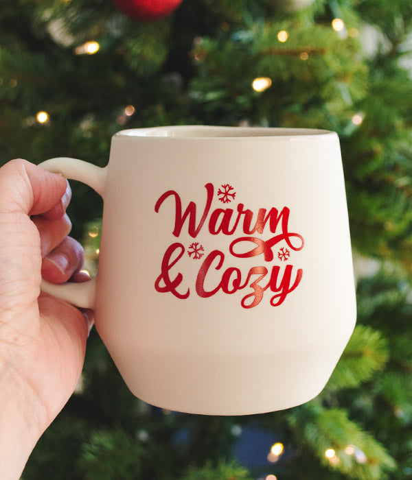 Warm & Cozy – White Christmas Mug