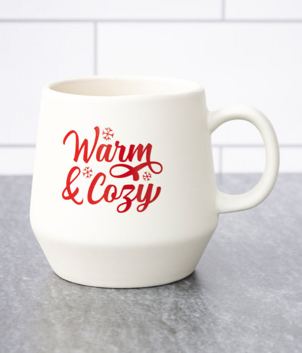 Warm & Cozy – White Christmas Mug