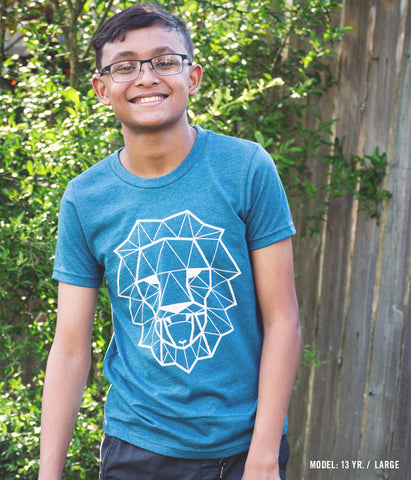 Lion & Lamb Youth Tee – Heather Teal
