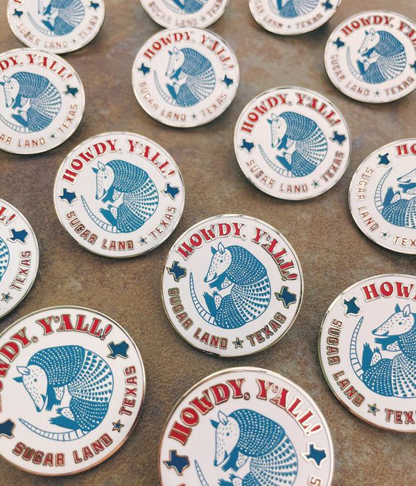 Sugar Land Armadillo Lapel Pin