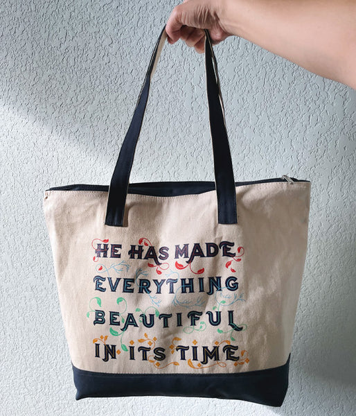 Beautiful In Its Time – Sturdy Canvas Tote - 139Made, LLC