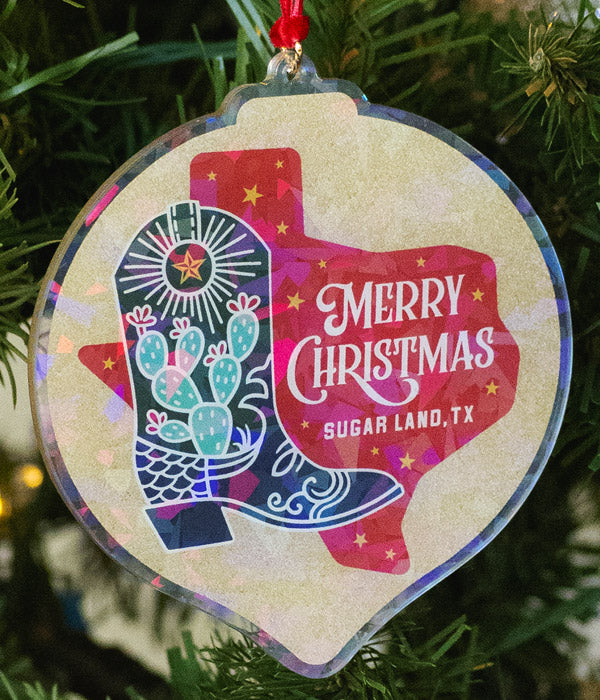 Sugar Land Boot Christmas Ornament
