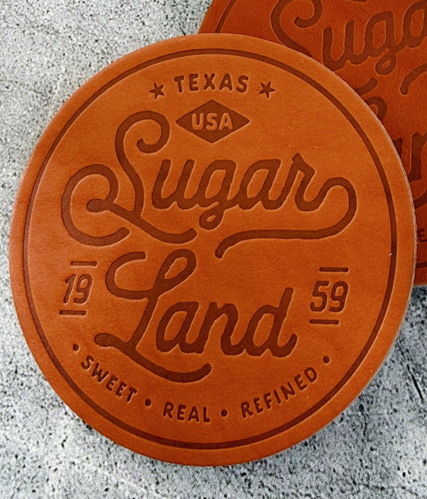 Sugar Land Leather Coaster - Single or Set of 4