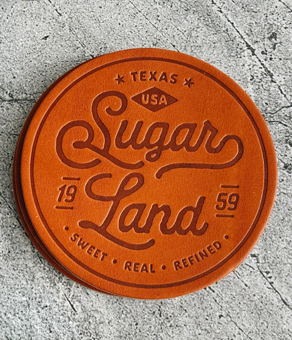 Sugar Land Leather Coaster - Single or Set of 4