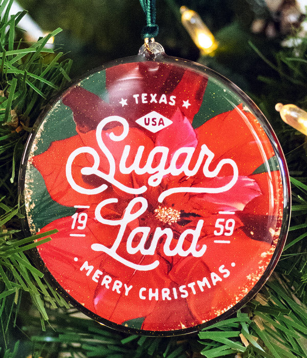 Sugar Land Poinsettia Christmas Ornament
