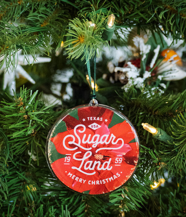 Sugar Land Poinsettia Christmas Ornament