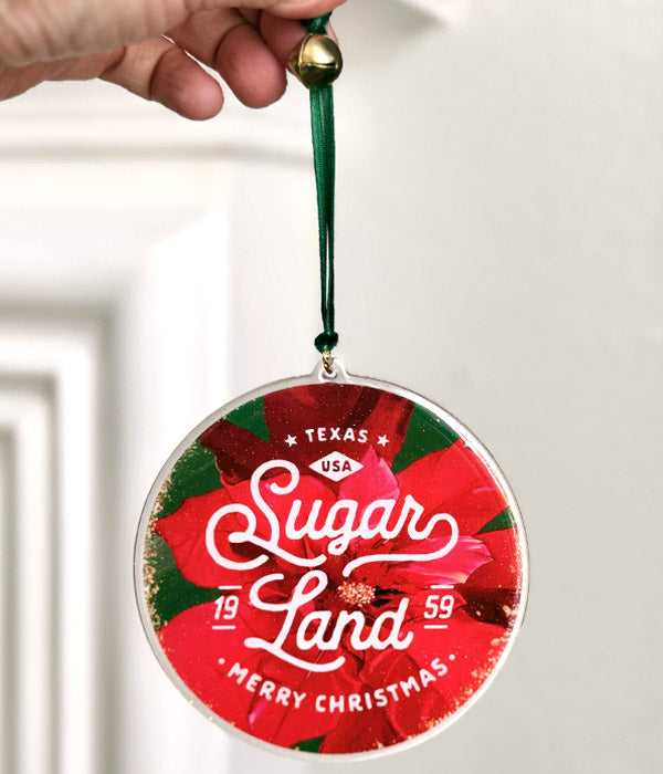 Sugar Land Poinsettia Christmas Ornament