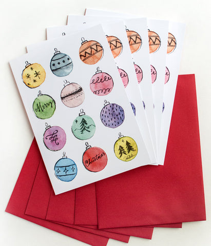 Christmas Cards "Baubles" - Pack of 5
