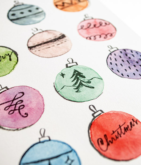 Christmas Cards "Baubles" - Pack of 5