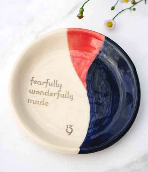 Fearfully Wonderfully Made Ceramic Ring Dish - Blue Coral