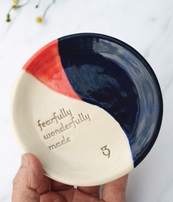 Fearfully Wonderfully Made Ceramic Ring Dish - Blue Coral