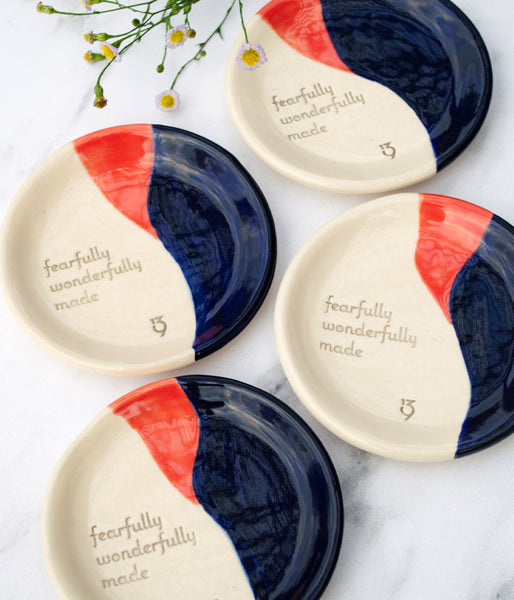 Fearfully Wonderfully Made Ceramic Ring Dish - Blue Coral
