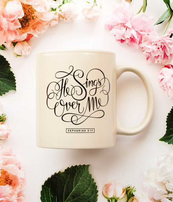 He Sings Over Me – Mug
