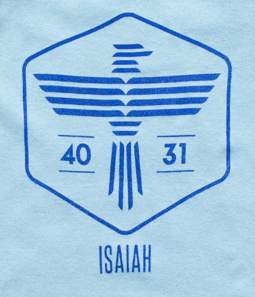 Isaiah Eagle Baby Bodysuit – Light Blue