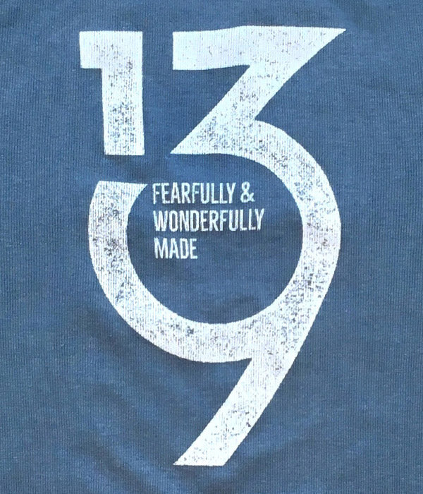 Psalm139 Logo Baby Bodysuit – Denim