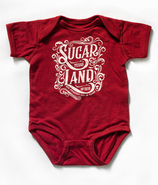 Western Sugar Land Infant Bodysuit - Garnet