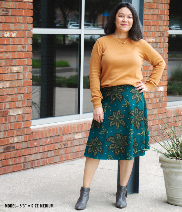 Batik Wrap Skirt - Peacock Green