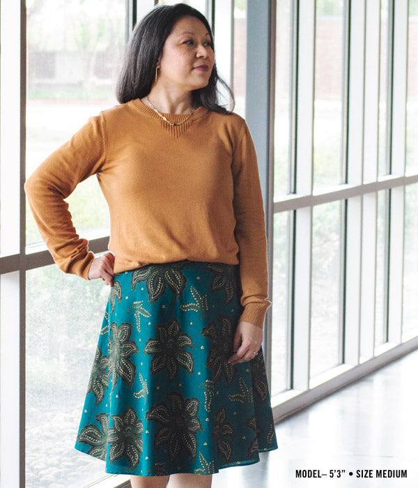 Batik Wrap Skirt - Peacock Green