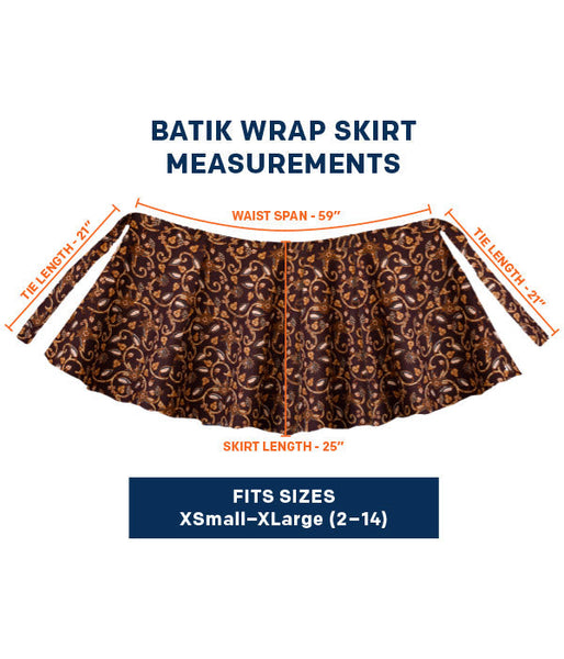 Batik Wrap Skirt - Starfish Maroon