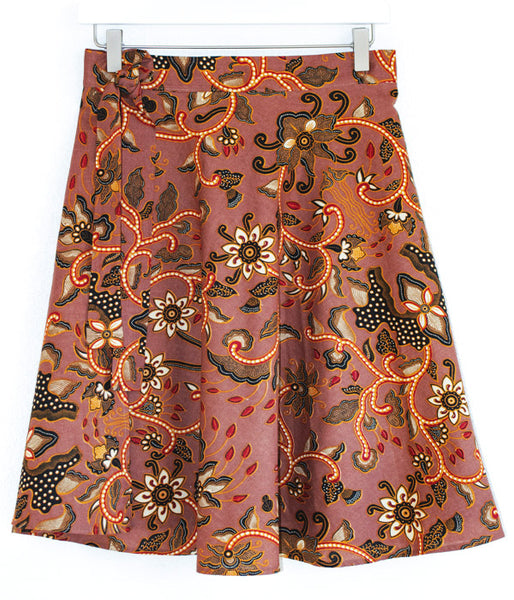 Batik Wrap Skirt - Tawny Rose