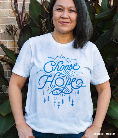 Choose Hope Tie Dye Tee - Sky Blue