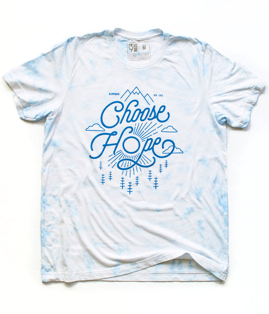 Choose Hope Tie Dye Tee - Sky Blue