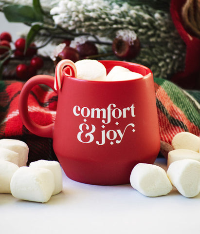 Comfort & Joy –  Red Christmas Mug
