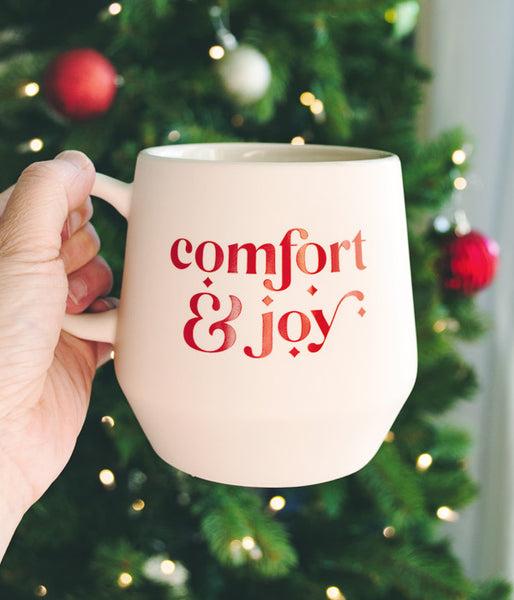 Comfort & Joy –  White Christmas Mug