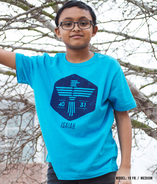 Isaiah Eagle – Turquoise Youth Tee