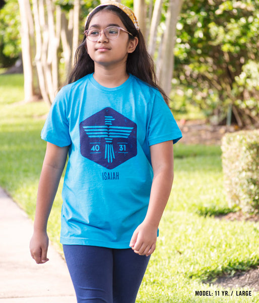 Isaiah Eagle – Turquoise Youth Tee