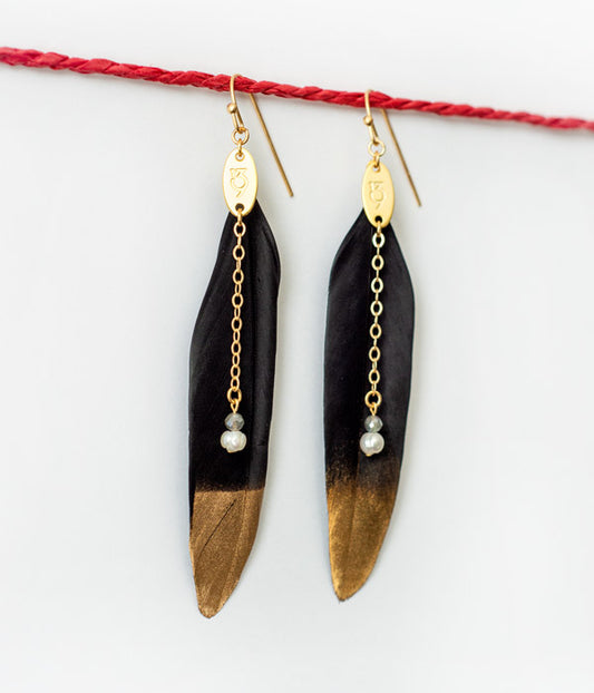Sparrows Feather Earrings | Color Options