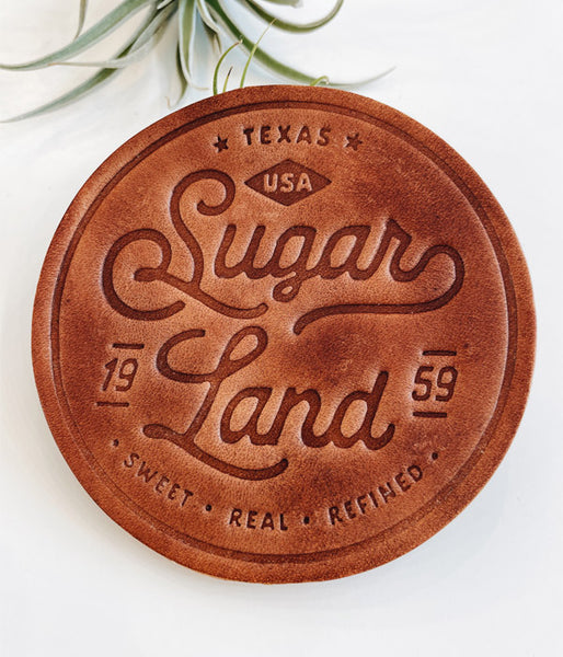 Sugar Land Leather Coaster - Single or Set of 4